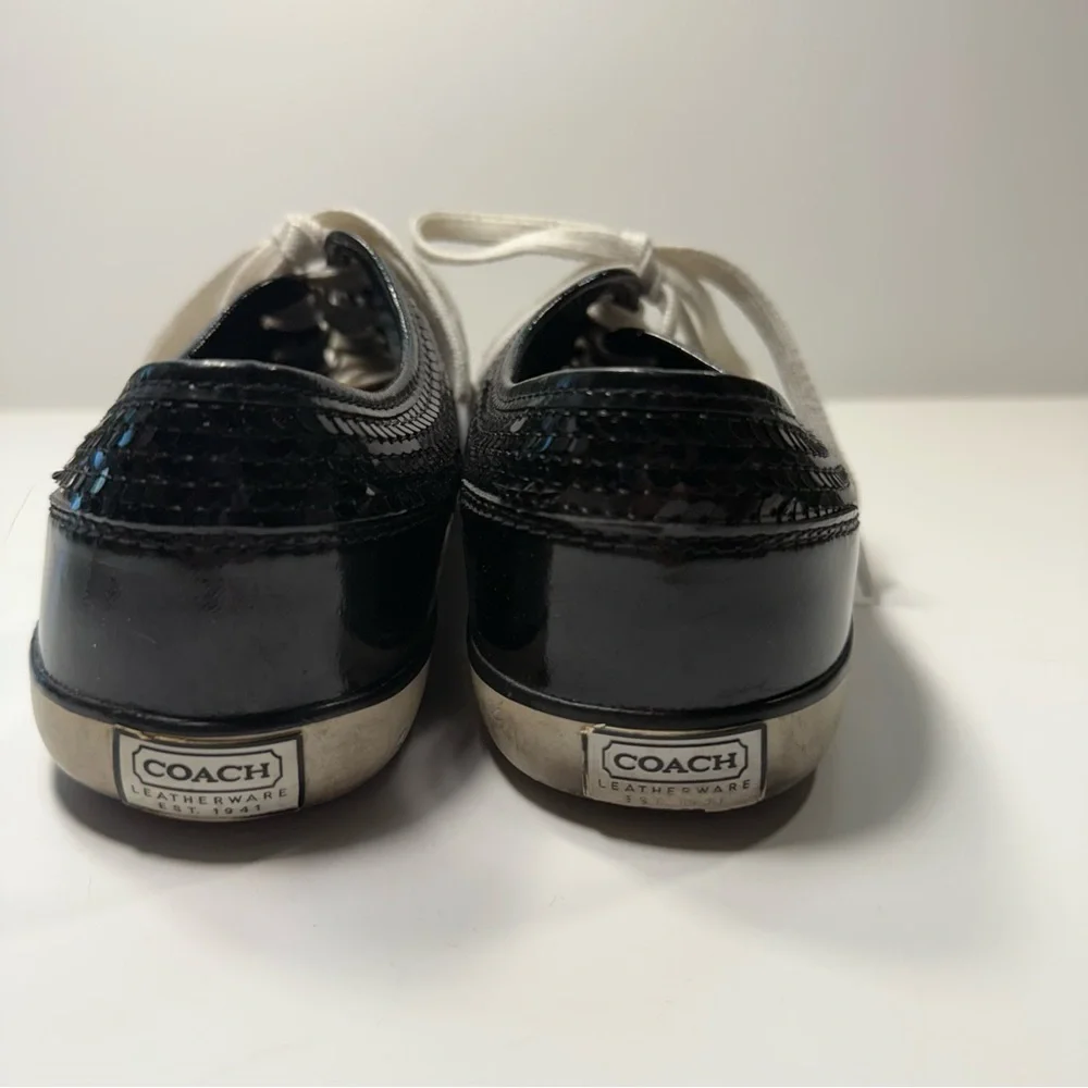 Coach‎ Zorra Signature Monogram Plaid Sneakers w/Sequins Women’s Size 9.5